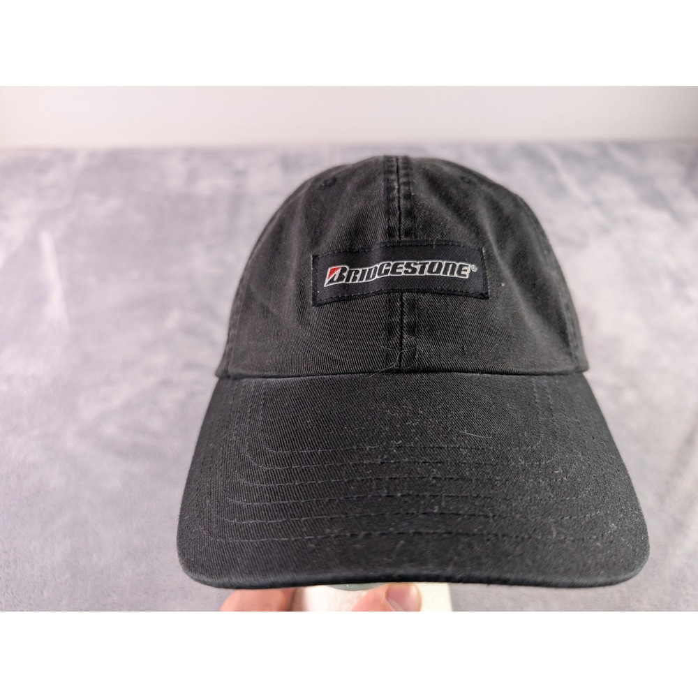 Bridgestone Firestone Hat Mens Black Cotton Adjustable Strapback Baseball Cap